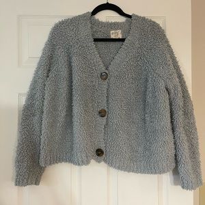 Faux Fur Button Down Sweater
